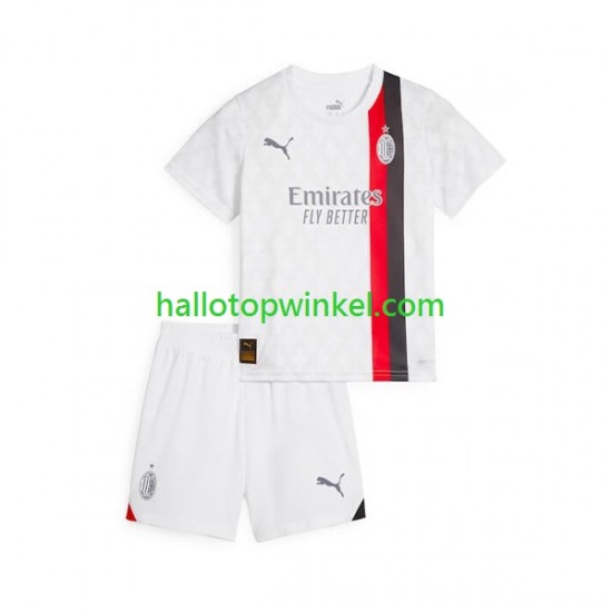 AC Milan Voetbalshirt Kleuters/Kids Uit Tenue 2023-2024 Korte Mouw