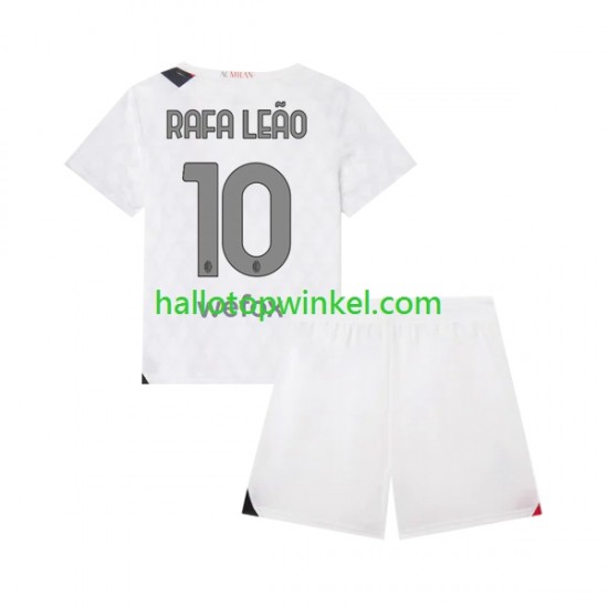 AC Milan Voetbalshirt Rafael Leao 10 Kleuters/Kids Uit Tenue 2023-2024 Korte Mouw