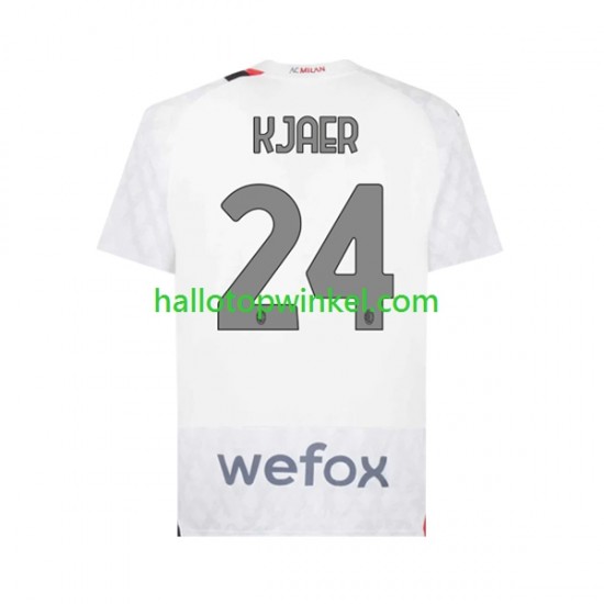 AC Milan Voetbalshirt Simon Kjaer 24 Heren Uit Tenue 2023-2024 Korte Mouw