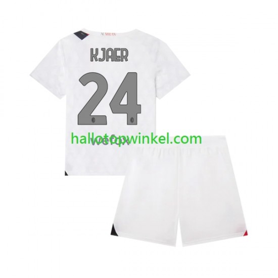 AC Milan Voetbalshirt Simon Kjaer 24 Kleuters/Kids Uit Tenue 2023-2024 Korte Mouw