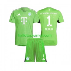 FC Bayern München Voetbalshirt Manuel Neuer 1 Doelman Kleuters/Kids Uit Tenue 2023-2024 Korte Mouw