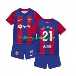 FC Barcelona Voetbalshirt Frenkie de Jong 21 Kleuters/Kids Thuis Tenue 2023-2024 Korte Mouw