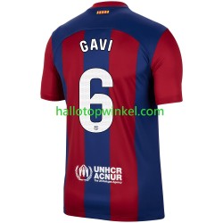 FC Barcelona Voetbalshirt Gavi 6 Heren Thuis Tenue 2023-2024 Korte Mouw