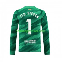 FC Barcelona Voetbalshirt Ter Stegen 1 Doelman Heren Thuis Tenue 2023-2024 Lange Mouw