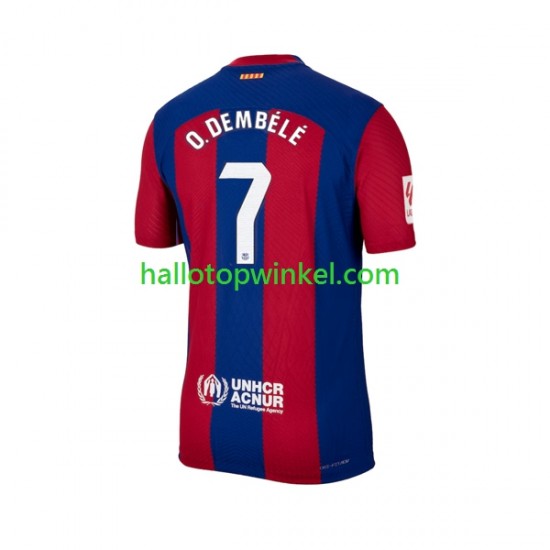 FC Barcelona Voetbalshirt Ousmane Dembele 7 Heren Thuis Tenue 2023-2024 Korte Mouw