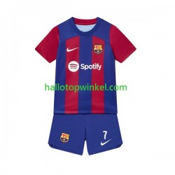 FC Barcelona Voetbalshirt Ousmane Dembele 7 Kleuters/Kids Thuis Tenue 2023-2024 Korte Mouw