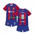 FC Barcelona Voetbalshirt Pedri 8 Kleuters/Kids Thuis Tenue 2023-2024 Korte Mouw
