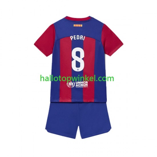FC Barcelona Voetbalshirt Pedri 8 Kleuters/Kids Thuis Tenue 2023-2024 Korte Mouw