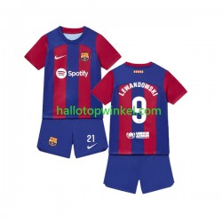 FC Barcelona Voetbalshirt Robert Lewandowski 9 Kleuters/Kids Thuis Tenue 2023-2024 Korte Mouw