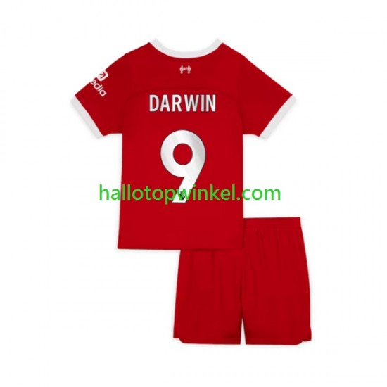 Liverpool Voetbalshirt Darwin Nunez 9 Kleuters/Kids Thuis Tenue 2023-2024 Korte Mouw