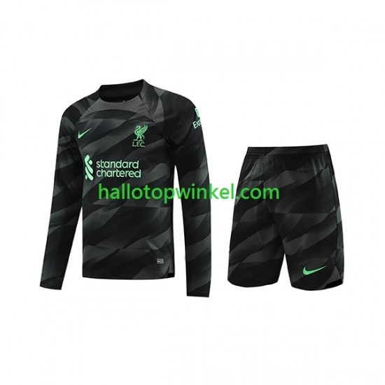 Liverpool Voetbalshirt Doelman Kleuters/Kids Uit Tenue 2023-2024 Lange Mouw