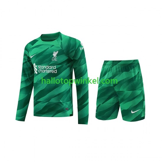 Liverpool Voetbalshirt Doelman Kleuters/Kids Thuis Tenue 2023-2024 Lange Mouw