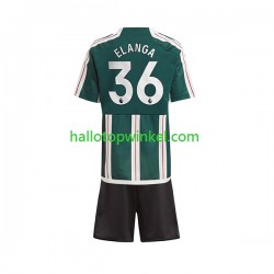 Manchester United Voetbalshirt Anthony Elanga 36 Kleuters/Kids Uit Tenue 2023-2024 Korte Mouw