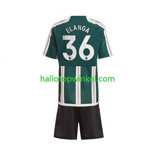 Manchester United Voetbalshirt Anthony Elanga 36 Kleuters/Kids Uit Tenue 2023-2024 Korte Mouw