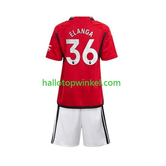 Manchester United Voetbalshirt Anthony Elanga 36 Kleuters/Kids Thuis Tenue 2023-2024 Korte Mouw