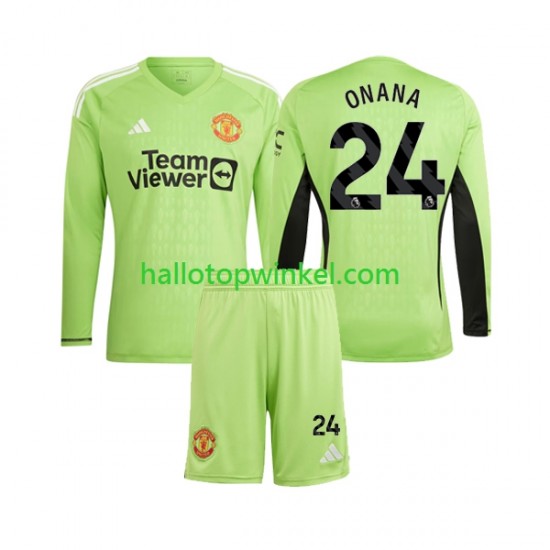 Manchester United Voetbalshirt Andre Onana 24 Doelman Kleuters/Kids Thuis Tenue 2023-2024 Lange Mouw