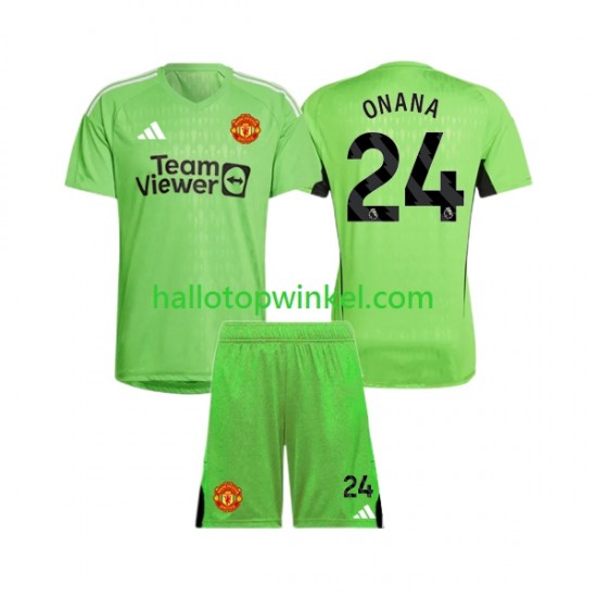 Manchester United Voetbalshirt Andre Onana 24 Doelman Kleuters/Kids Thuis Tenue 2023-2024 Korte Mouw