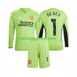 Manchester United Voetbalshirt De Gea 1 Doelman Kleuters/Kids Thuis Tenue 2023-2024 Lange Mouw