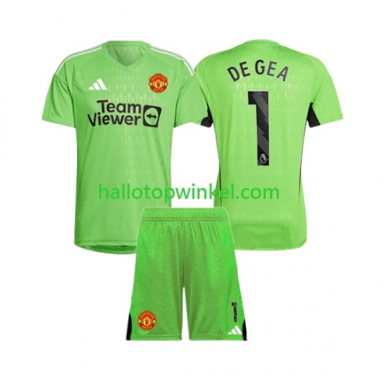 Manchester United Voetbalshirt De Gea 1 Doelman Kleuters/Kids Thuis Tenue 2023-2024 Korte Mouw