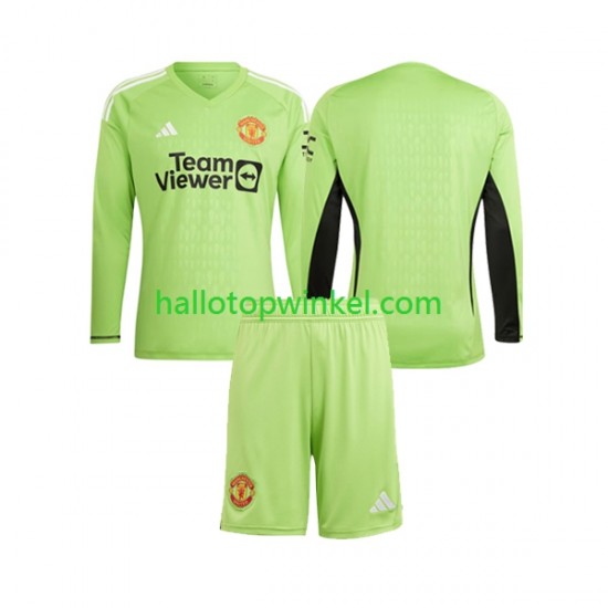 Manchester United Voetbalshirt Doelman Kleuters/Kids Thuis Tenue 2023-2024 Lange Mouw