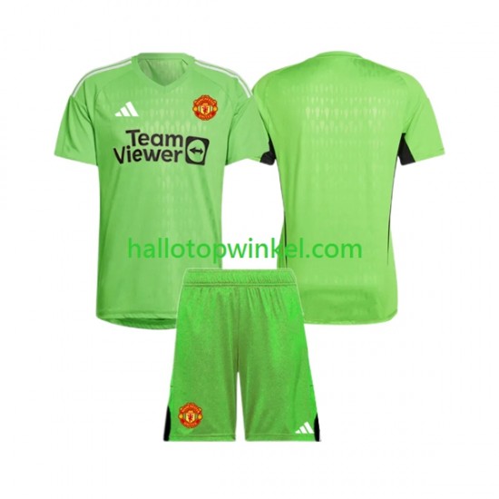 Manchester United Voetbalshirt Doelman Kleuters/Kids Thuis Tenue 2023-2024 Korte Mouw