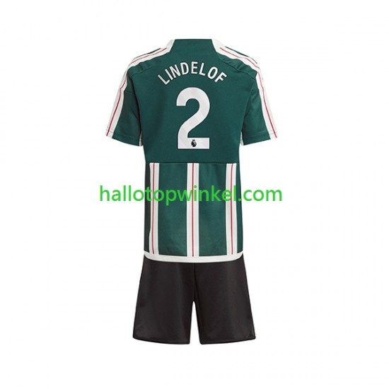 Manchester United Voetbalshirt Lindelof 2 Kleuters/Kids Uit Tenue 2023-2024 Korte Mouw