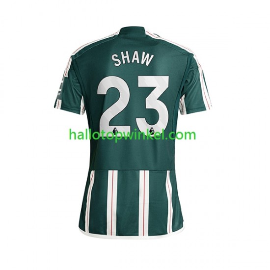 Manchester United Voetbalshirt Luke Shaw 23 Heren Uit Tenue 2023-2024 Korte Mouw