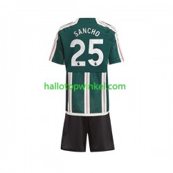 Manchester United Voetbalshirt Sancho 25 Kleuters/Kids Uit Tenue 2023-2024 Korte Mouw