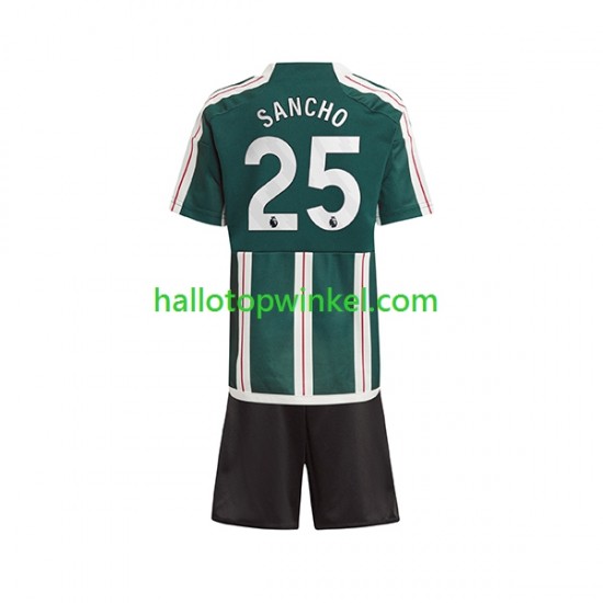 Manchester United Voetbalshirt Sancho 25 Kleuters/Kids Uit Tenue 2023-2024 Korte Mouw