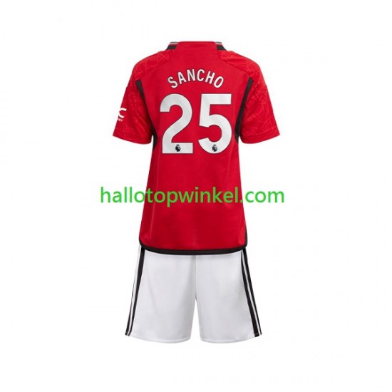 Manchester United Voetbalshirt Sancho 25 Kleuters/Kids Thuis Tenue 2023-2024 Korte Mouw