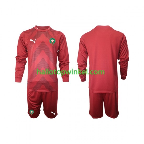 Marokko Voetbalshirt Doelman Kleuters/Kids Thuis Tenue 2022 Lange Mouw