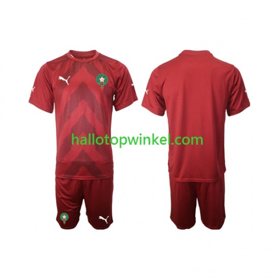 Marokko Voetbalshirt Doelman Kleuters/Kids Thuis Tenue 2022 Korte Mouw