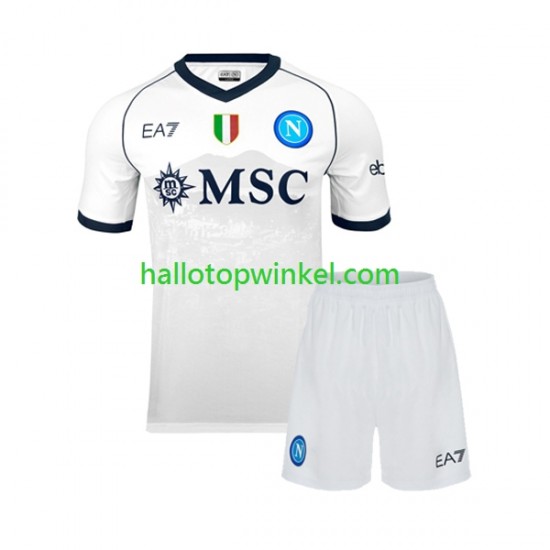 Napoli Voetbalshirt Kleuters/Kids Uit Tenue 2023-2024 Korte Mouw