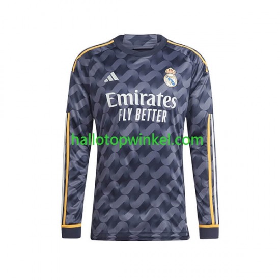 Real Madrid Voetbalshirt Heren Uit Tenue 2023-2024 Lange Mouw