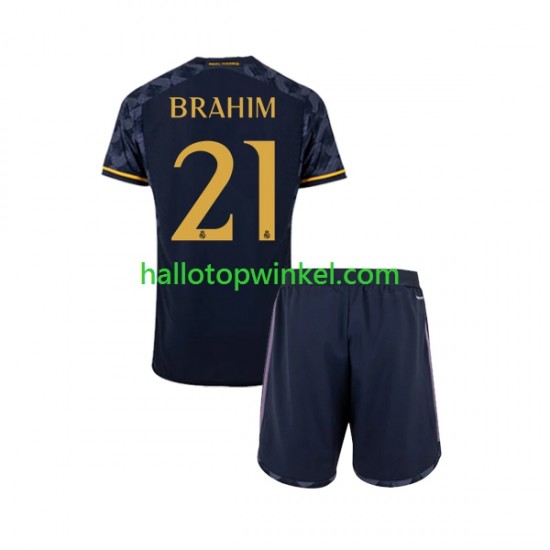 Real Madrid Voetbalshirt Brahim Diaz 21 Kleuters/Kids Uit Tenue 2023-2024 Korte Mouw