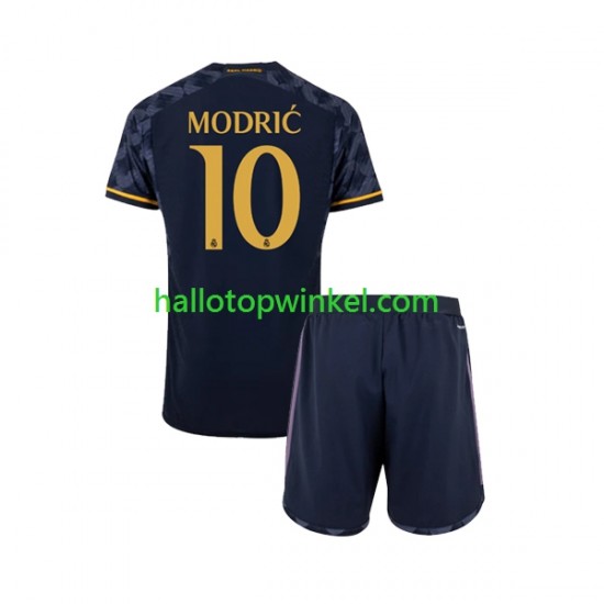 Real Madrid Voetbalshirt Modrić Luka 10 Kleuters/Kids Uit Tenue 2023-2024 Korte Mouw