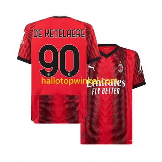 AC Milan Voetbalshirt Charles De Ketelaere 90 Heren Thuis Tenue 2023-2024 Korte Mouw