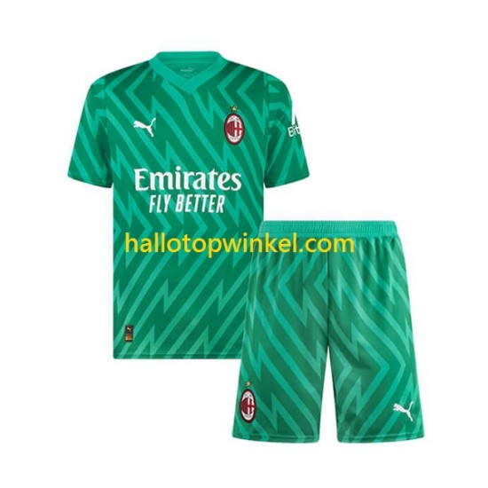 AC Milan Voetbalshirt Doelman Kleuters/Kids Thuis Tenue 2023-2024 Korte Mouw