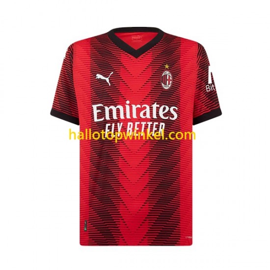 AC Milan Voetbalshirt Rafael Leao 17 Kleuters/Kids Thuis Tenue 2023-2024 Korte Mouw