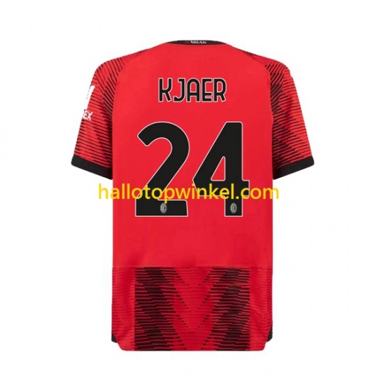AC Milan Voetbalshirt Simon Kjaer 24 Heren Thuis Tenue 2023-2024 Korte Mouw