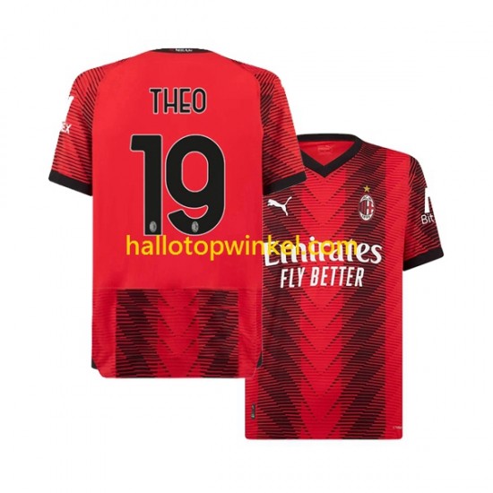 AC Milan Voetbalshirt Theo Hernandez 19 Heren Thuis Tenue 2023-2024 Korte Mouw