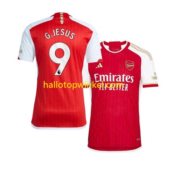 Arsenal Voetbalshirt Gabriel Jesus 9 Heren Thuis Tenue 2023-2024 Korte Mouw