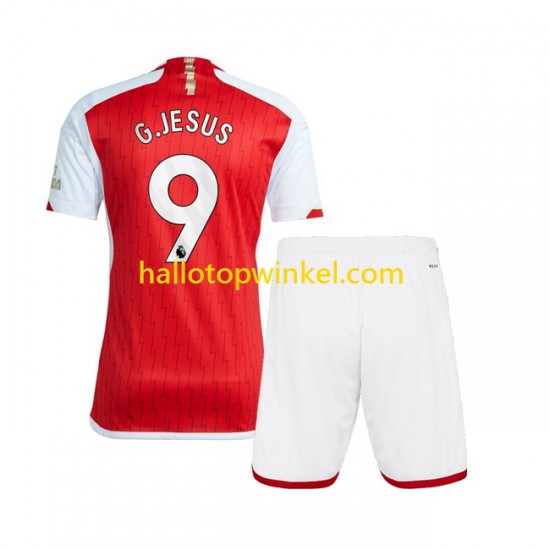 Arsenal Voetbalshirt Gabriel Jesus 9 Kleuters/Kids Thuis Tenue 2023-2024 Korte Mouw