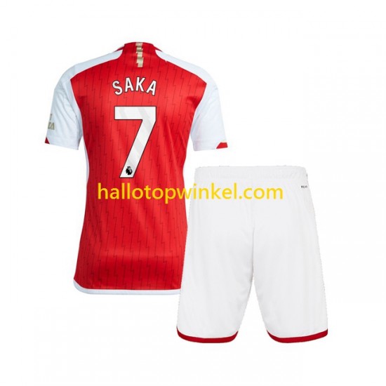 Arsenal Voetbalshirt Saka 7 Kleuters/Kids Thuis Tenue 2023-2024 Korte Mouw