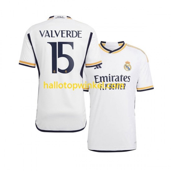 Real Madrid Voetbalshirt Federico Valverde 15 Heren Thuis Tenue 2023-2024 Korte Mouw