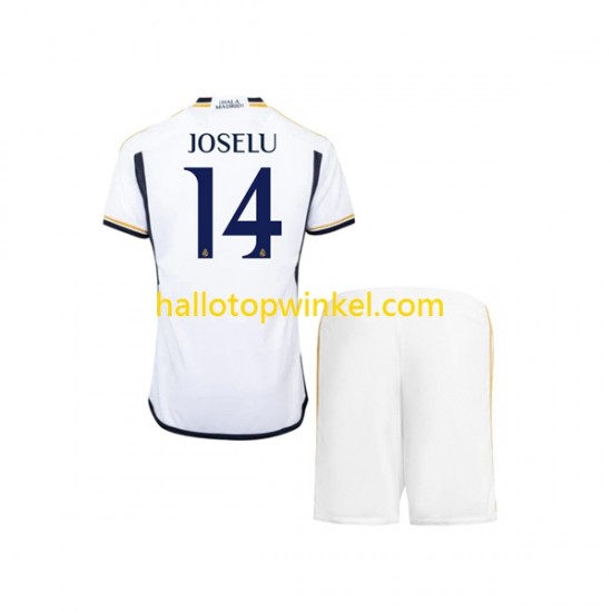 Real Madrid Voetbalshirt JOSELU 14 Kleuters/Kids Thuis Tenue 2023-2024 Korte Mouw