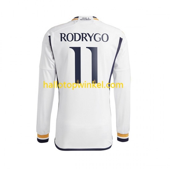Real Madrid Voetbalshirt Rodrygo Goes 11 Heren Thuis Tenue 2023-2024 Lange Mouw