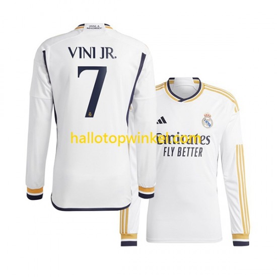 Real Madrid Voetbalshirt Vinicius Junior 7 Heren Thuis Tenue 2023-2024 Lange Mouw