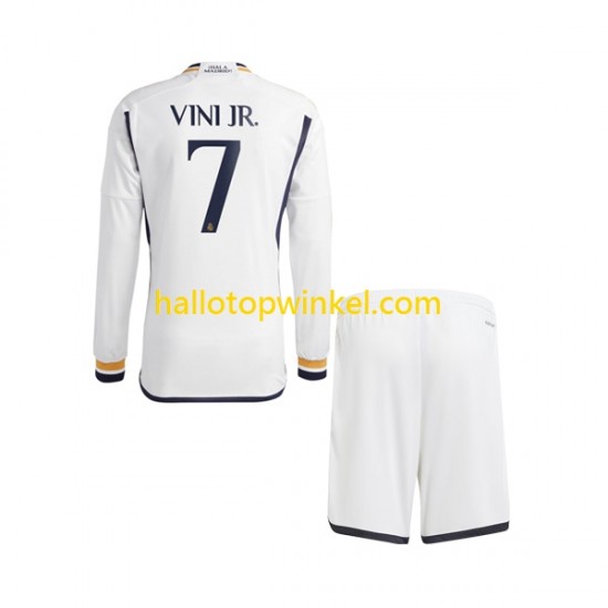 Real Madrid Voetbalshirt Vinicius Junior 7 Kleuters/Kids Thuis Tenue 2023-2024 Lange Mouw