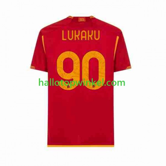 AS Roma Voetbalshirt Romelu Lukaku 90 Heren Thuis Tenue 2023-2024 Korte Mouw